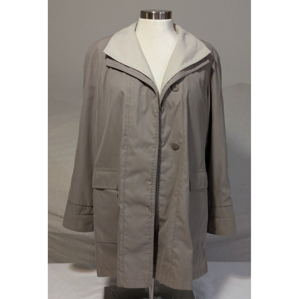 Womens Gallery Petite Jacket Size PP Tan Button Front Long Sleeve Lined Pockets